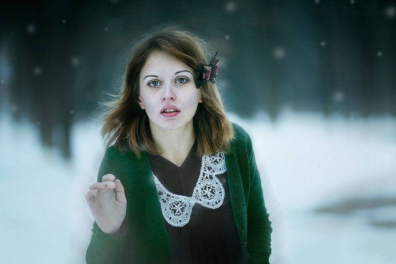 winter,portrait, 85 mm 1.8, canon,  Девушка в лесуphoto preview