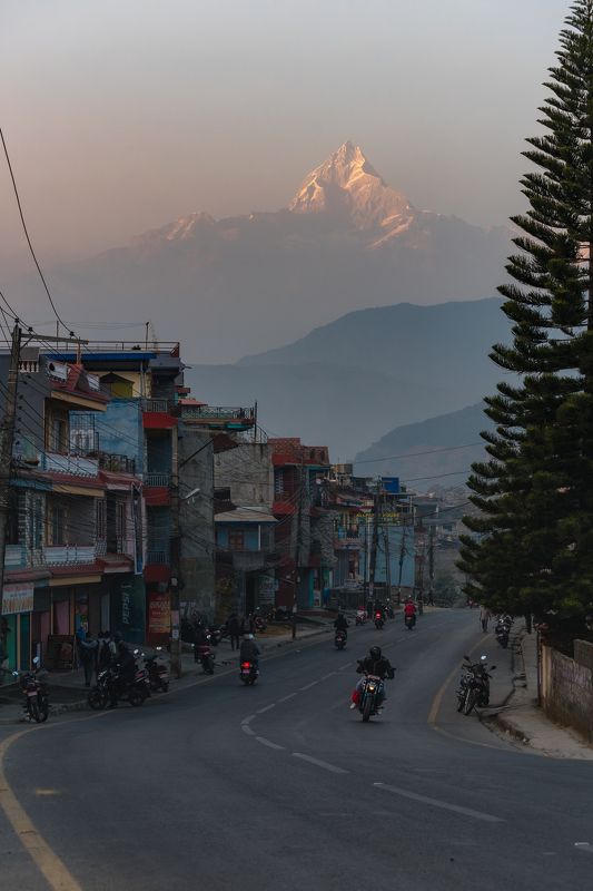 Покхара после заката