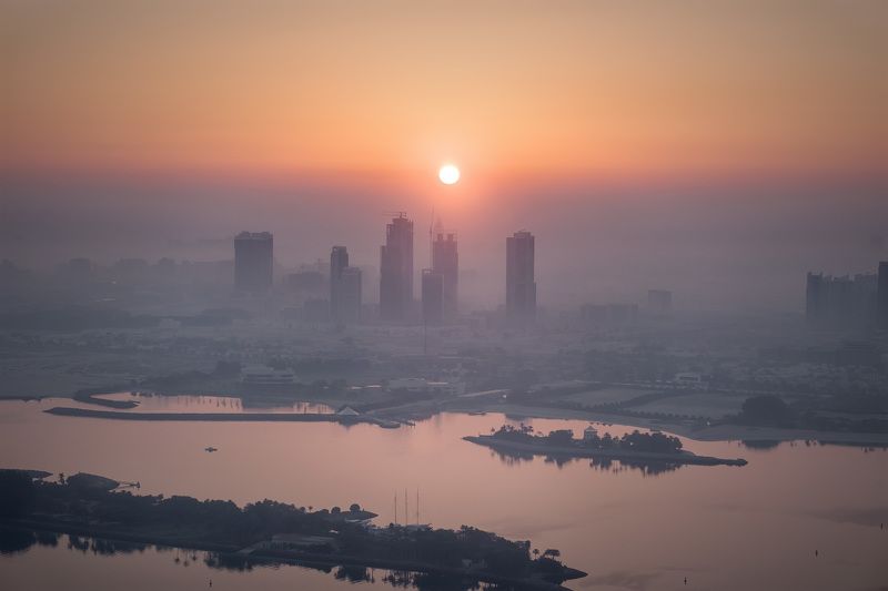 Sun Rising Over Dubai