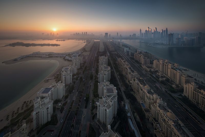 Sun Rising Over Dubai