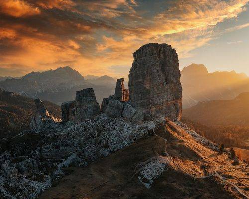The Cinque Torri: Five Mythical Towers.