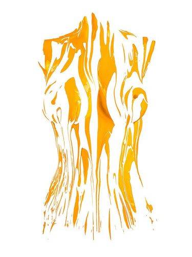 abstract orange (real paint on female body)