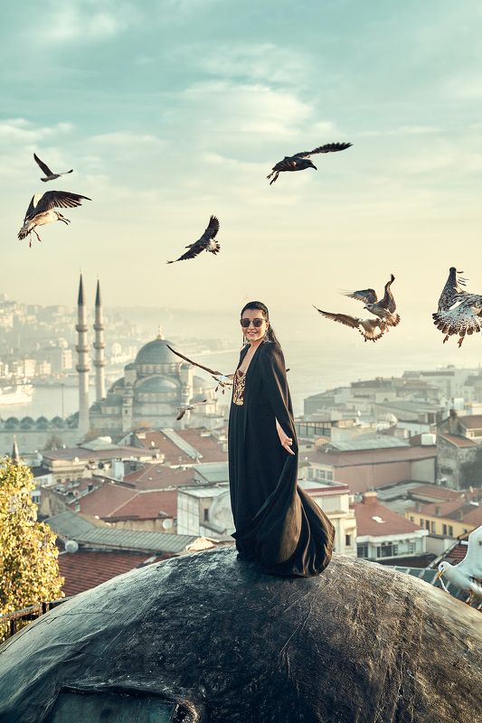 Istanbul rooftops. Фотосессия с чайками на стамбульских крышах.