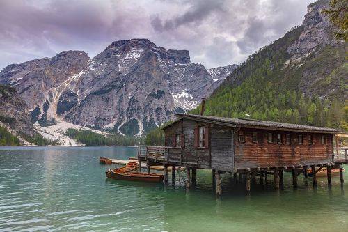 Lago di Braies. Dolomites Italy
