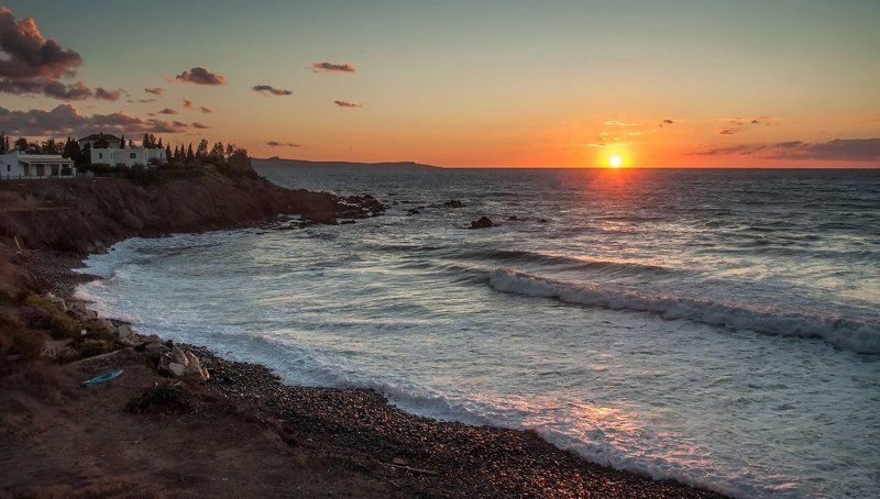 Sea, Sunset, Waves, Волны, Закат, Море Закатнаяphoto preview