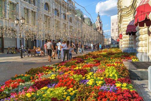 Цветы возле ГУМа, Москва
