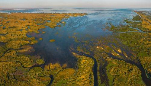 Место впадение реки Волги в Каспийское море