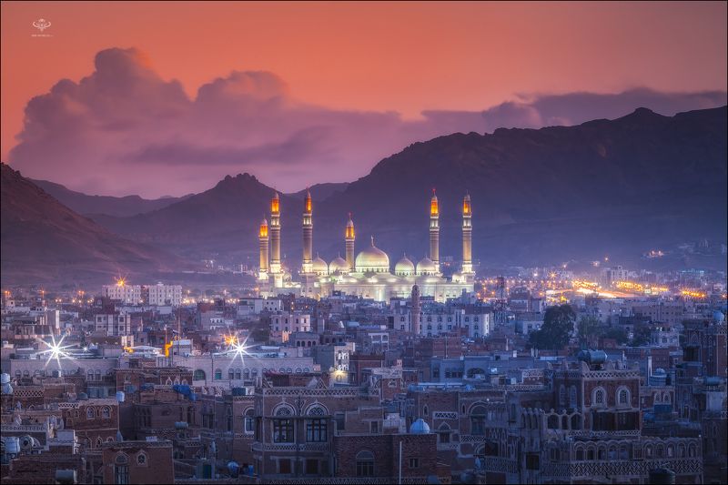 Вечерняя Сана - столица Йемена