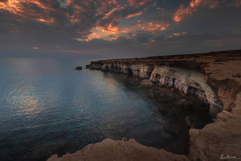 Sunset at Cyprus shores