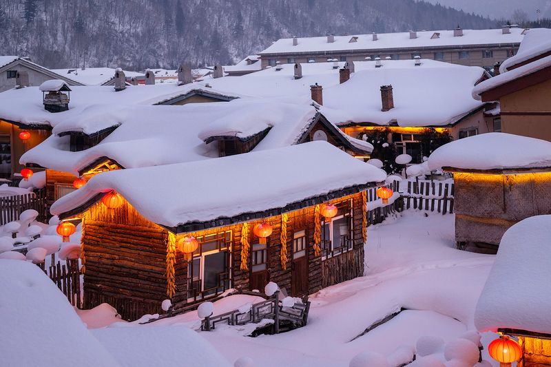 Snow village, China