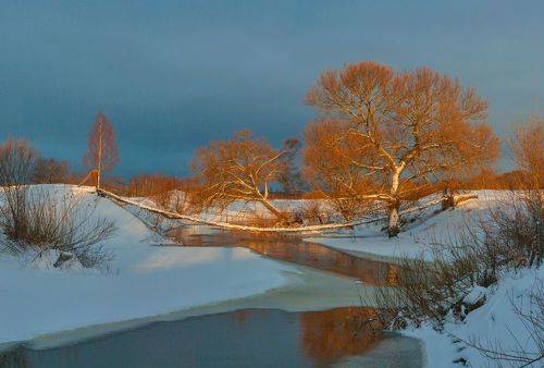 Река зимой )