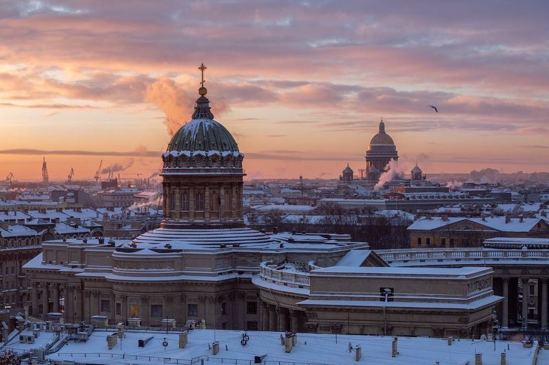 Зимний закат в Санкт-Петербурге