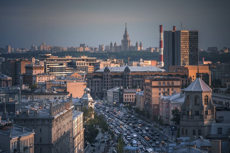 Москва. Вид на Садовое кольцо с крыши