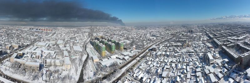 Пожар в Алматы.