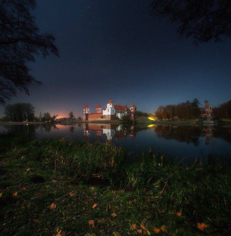 Мирский замок в лунном светеphoto preview