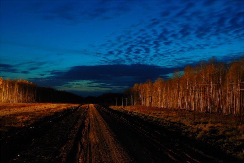 дорога, вечер, небо, форма Дорог такаяphoto preview
