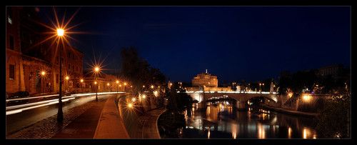 Замок Святого Ангела (ночной Рим)