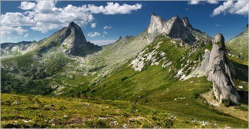 Ергаки. Панорама с горы Видовка.