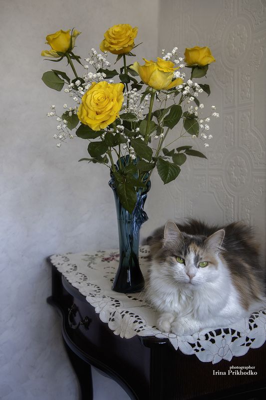 Портрет Буси с розами