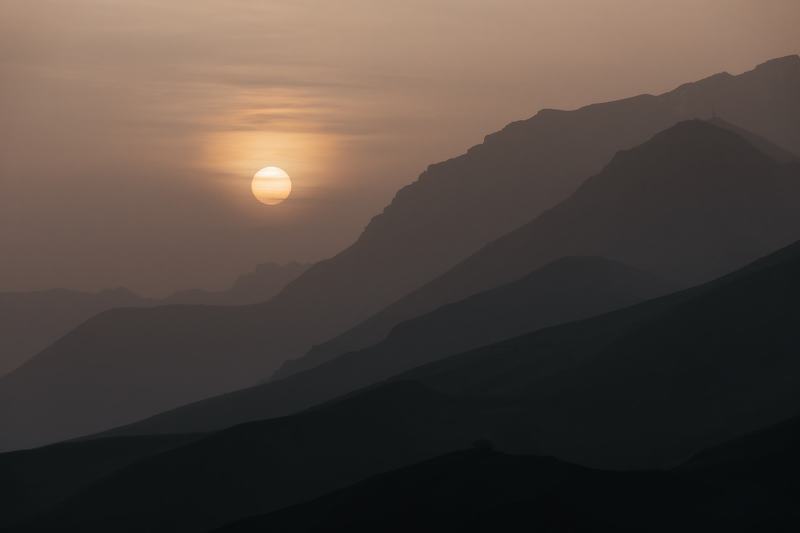 Закат в горной Ингушетии