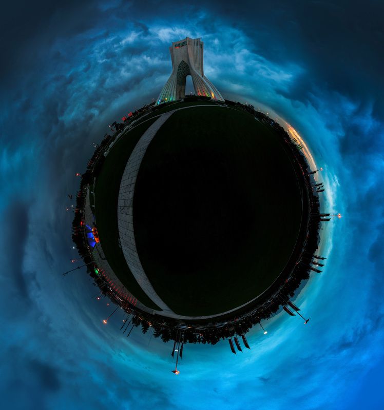 Shahyad tower in little planet