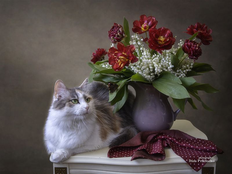 Портрет Буси с цветами