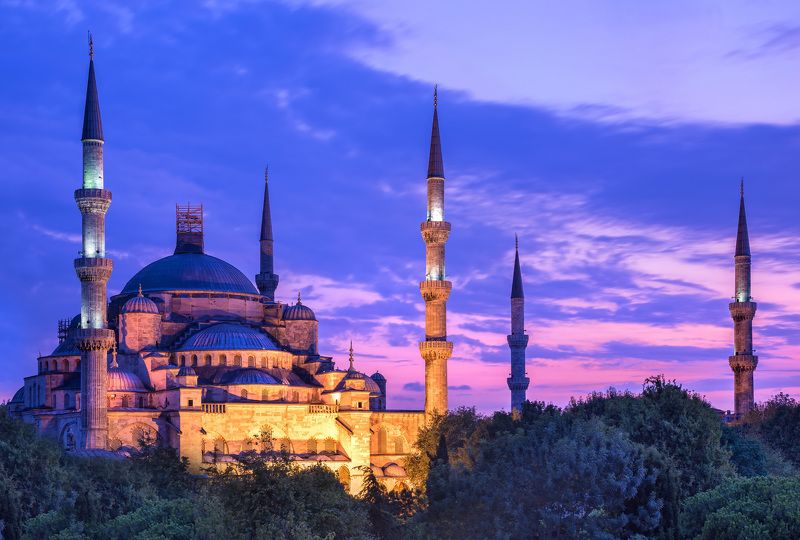 Голубая мечеть на закате