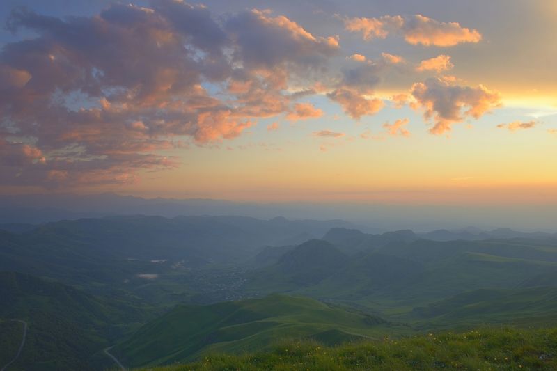 Закат в горах Кавказа