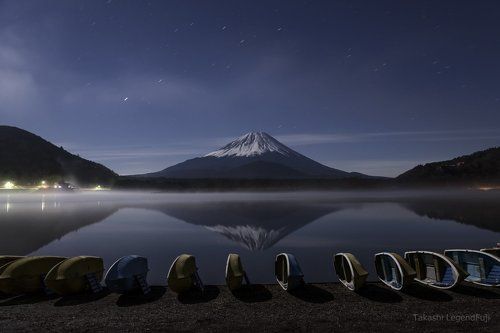 Nightscape with boats