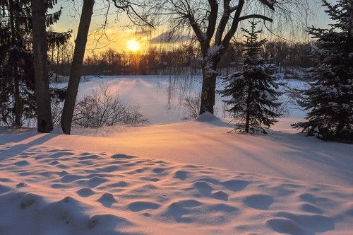Вдоль дороги снег искрится,солнце катится с небес.