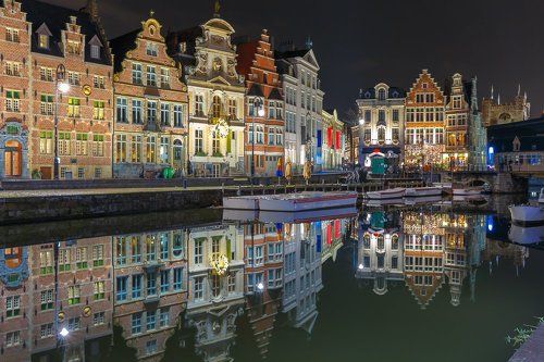Ghent town at night