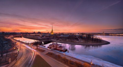 Весенний Петербург. Рассвет над Петропавловской крепостью