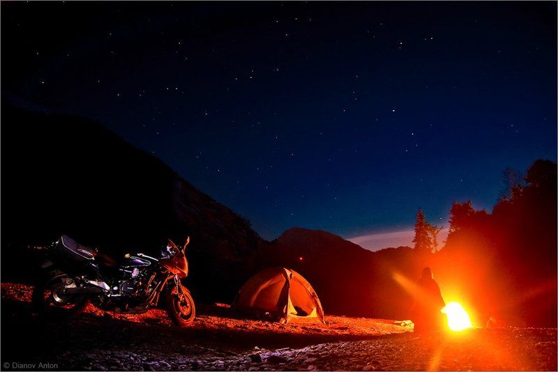 Абхазия, Рица, озеро, ночь, мото, мотоцикл, звезды, горы, путешествие One way to Riza. Nightphoto preview