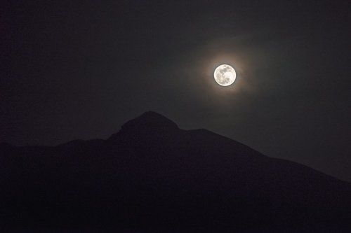 Полная Луна над Роза Хутор