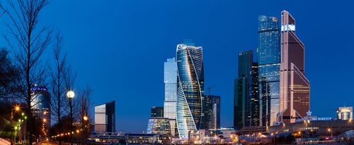 Панорама небоскребов Москва-Сити