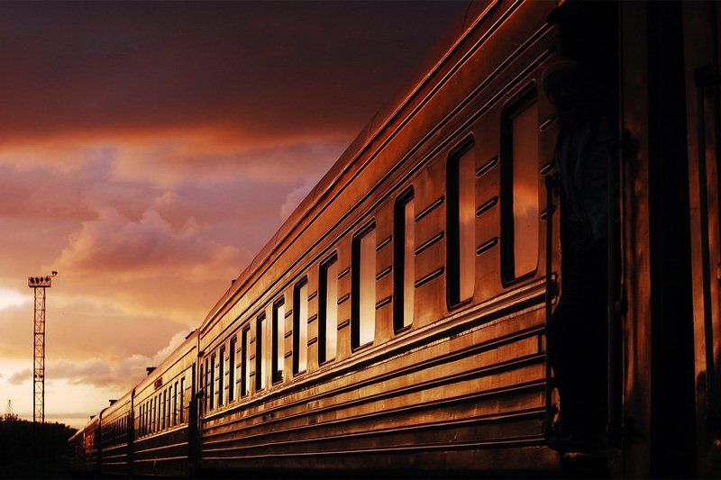 лето, поезд, вокзал, закат, гелиос летний поездphoto preview