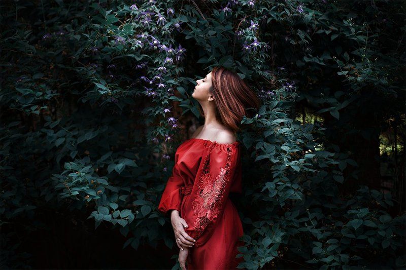 Dress, Flower, Girl, Red, Reddress, Summer Summertimephoto preview