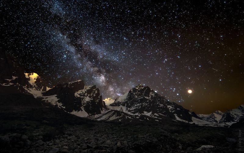 млечный путь, космос, горы, казахстан, алматы Марсphoto preview