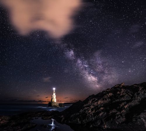 The lighthouse under the Milky way