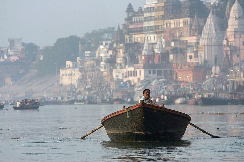 boat, man, varanasi, india, people, ganga, ganges, ganges river, ghats, oren s Varanasiphoto preview