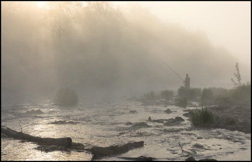 про рыбака, туман и речку
