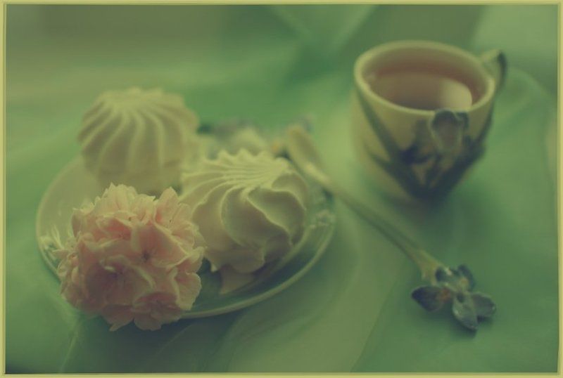чай,цветок,зефир к чаю.photo preview