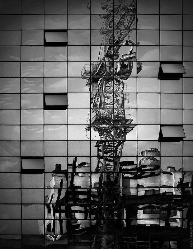 architecture, fineart , creative, bnw, minimal, Industrial reflection IIphoto preview
