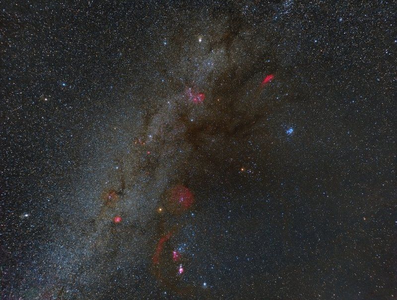 Орион, водородные туманности, Космос Яркие краски зимнего ночного небаphoto preview