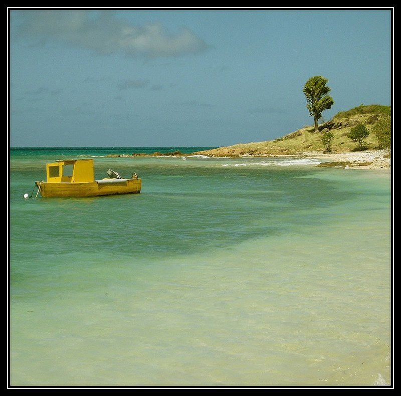 antigua and barbuda,west indies,central america the small yellow boatphoto preview