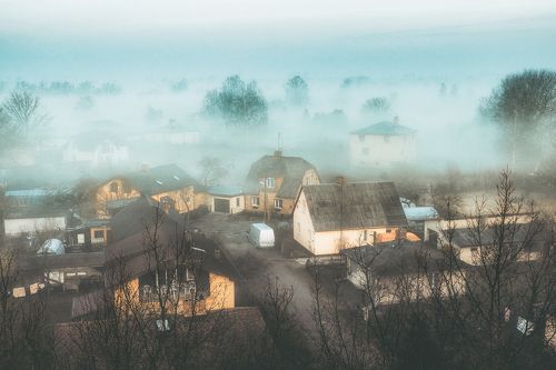 Туман над крышами Елгавы