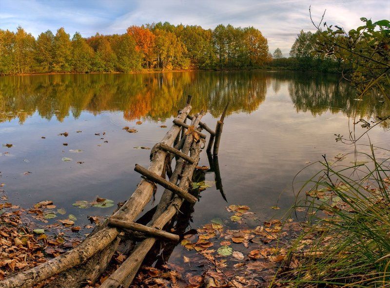 осень, озеро, пейзаж в гостях у осениphoto preview