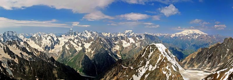 Горы кавказский хребет панорама