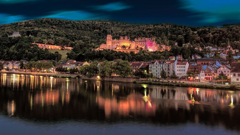 heidelberg, night city, germany, night river Night Heidelberg.photo preview