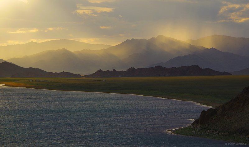 монголия, толбо-нуур, закат, вечер, озеро Вечер на озере Толбо-Нуурphoto preview